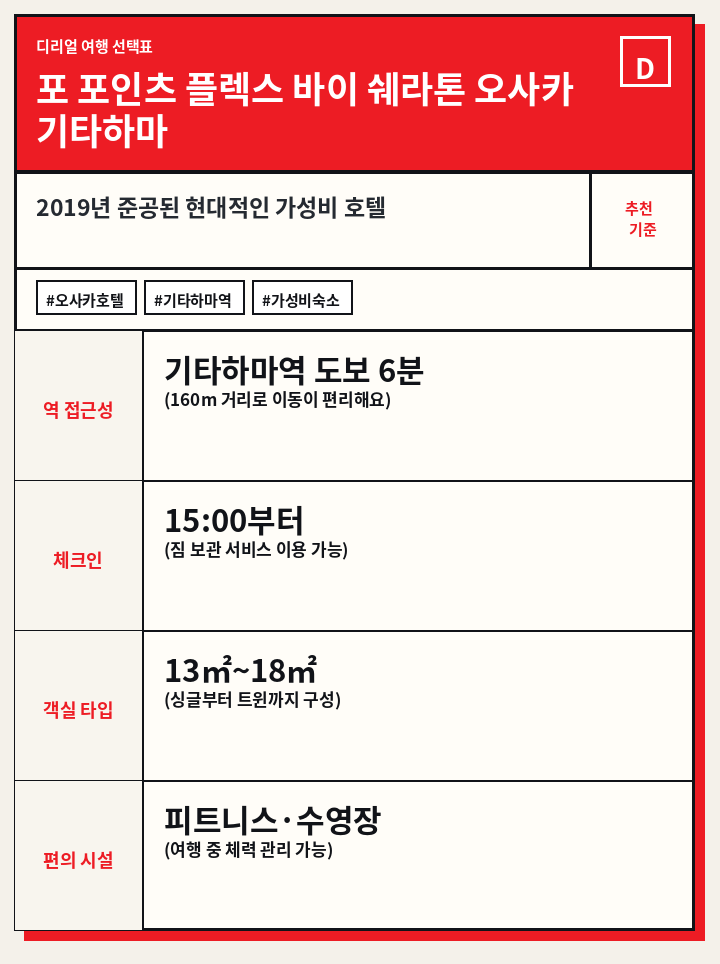 포 포인츠 플렉스 바이 쉐라톤 오사카 기타하마