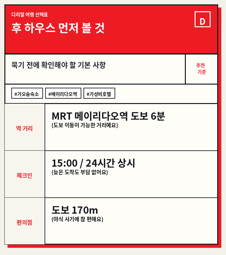후 하우스 먼저 볼 것