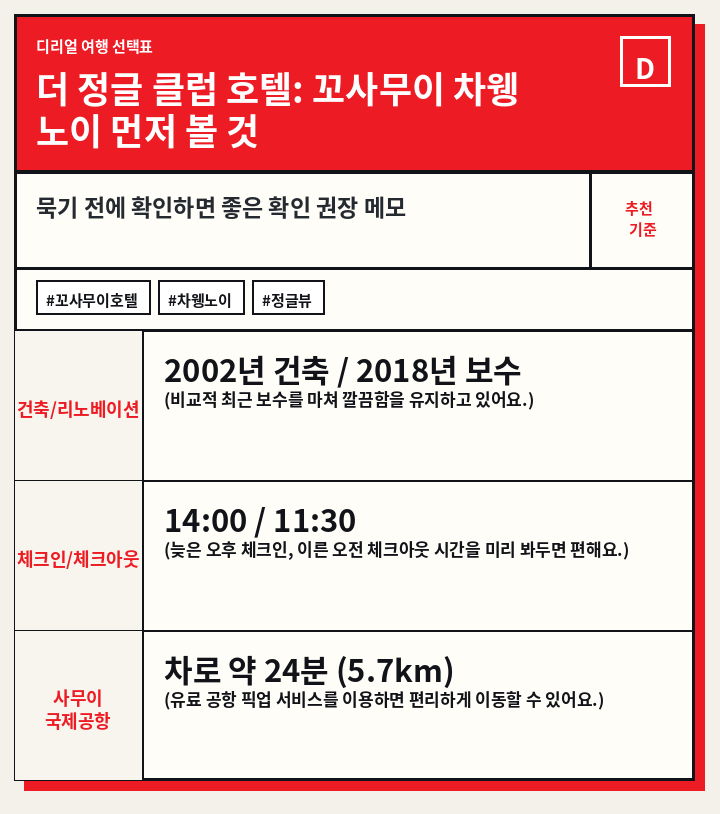 더 정글 클럽 호텔: 꼬사무이 차웽 노이 먼저 볼 것
