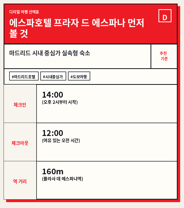 에스파호텔 프라자 드 에스파나 먼저 볼 것