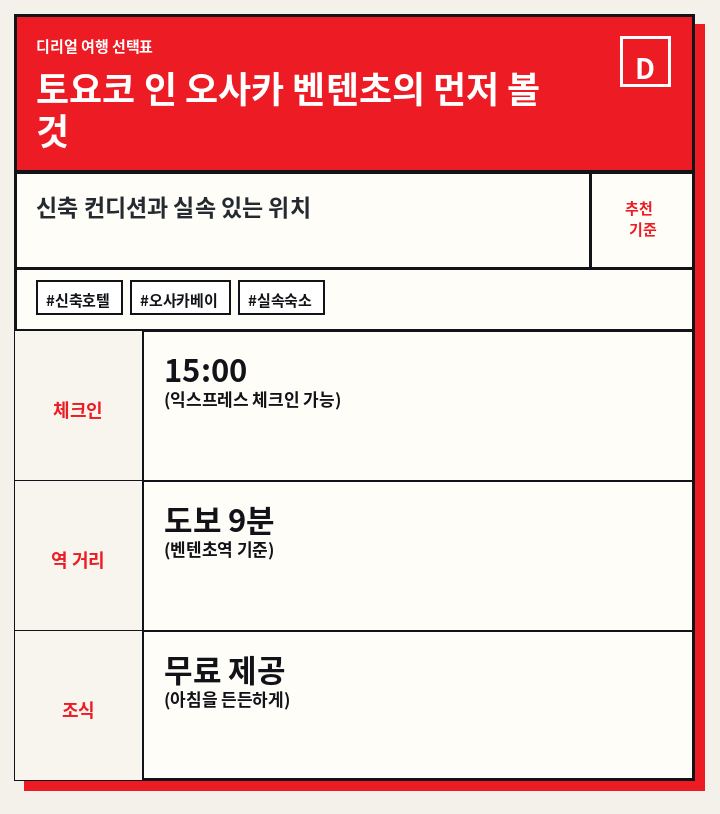 토요코 인 오사카 벤텐초의 먼저 볼 것