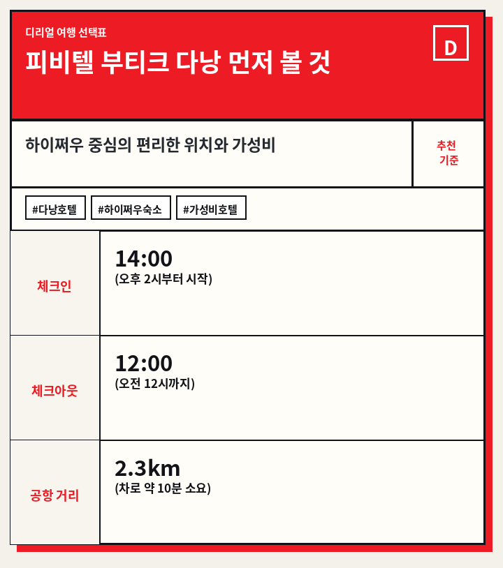 피비텔 부티크 다낭 먼저 볼 것