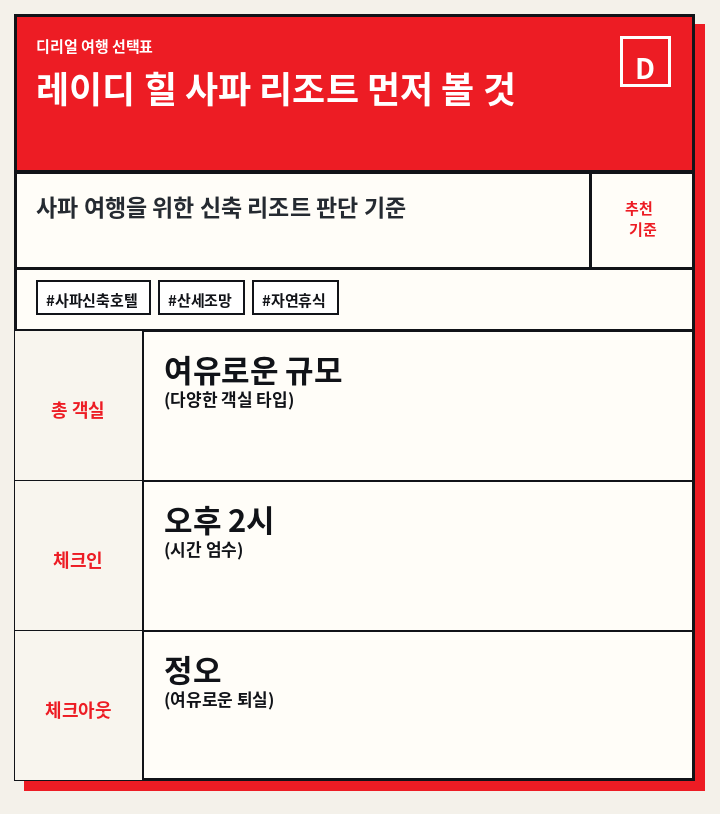 레이디 힐 사파 리조트 먼저 볼 것