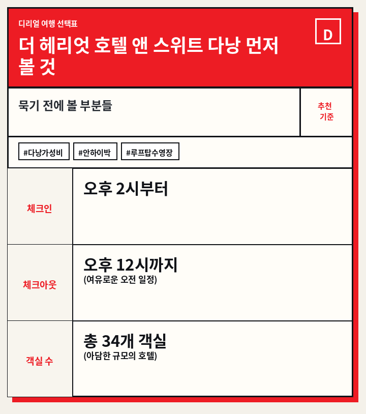 더 헤리엇 호텔 앤 스위트 다낭 먼저 볼 것
