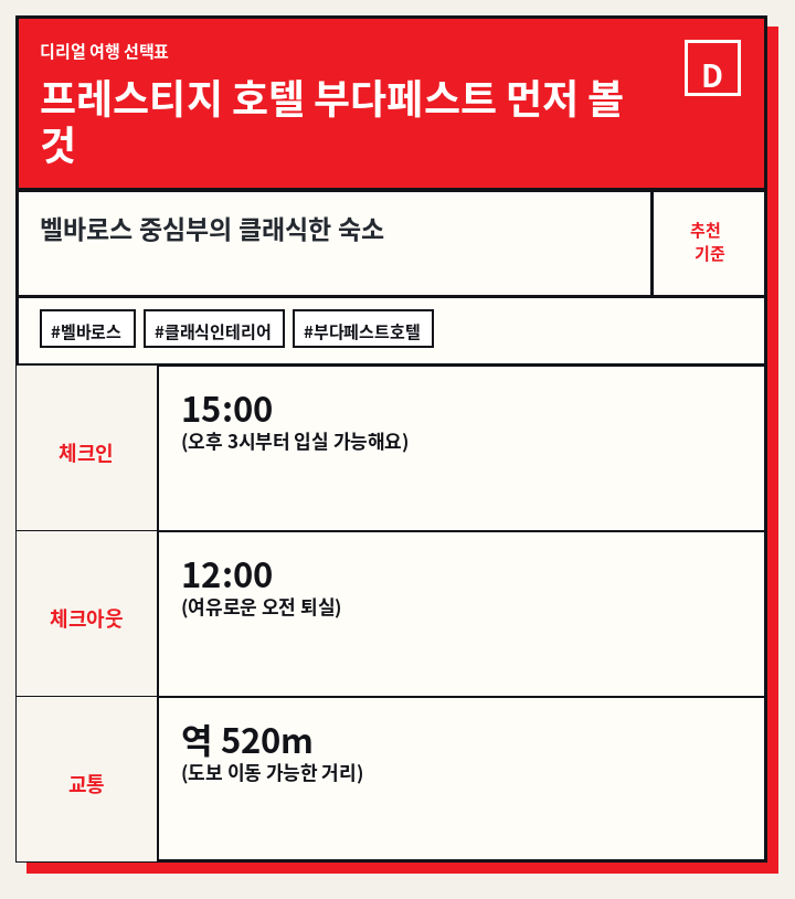 프레스티지 호텔 부다페스트 먼저 볼 것
