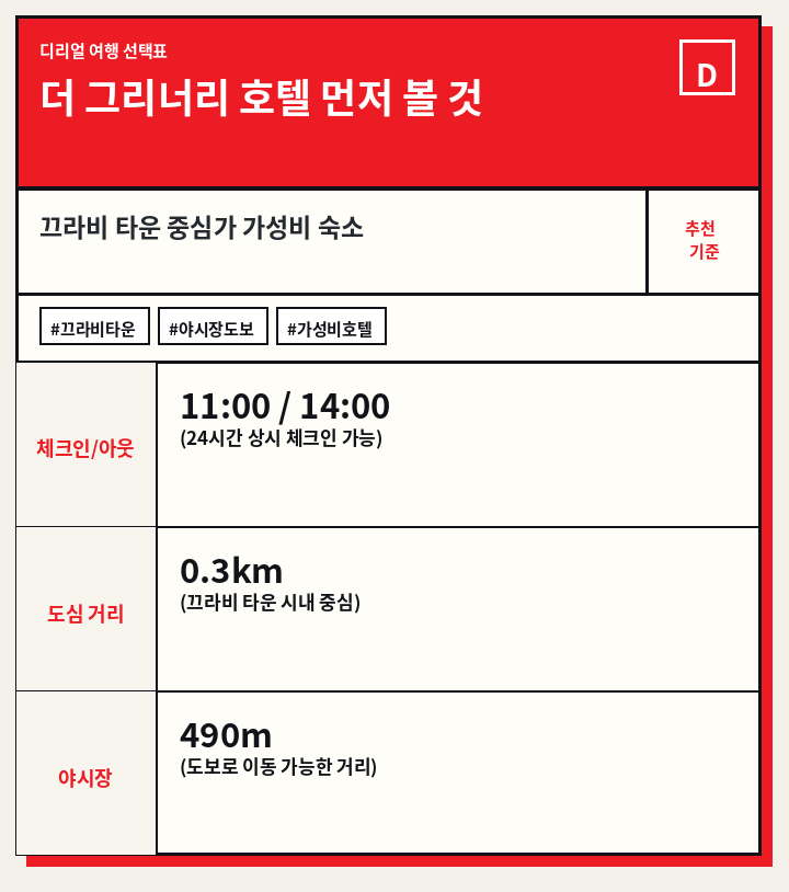 더 그리너리 호텔 먼저 볼 것