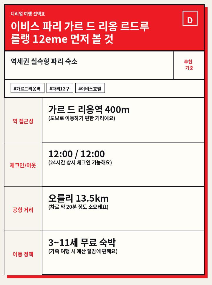 이비스 파리 가르 드 리옹 르드루 롤랭 12eme 먼저 볼 것