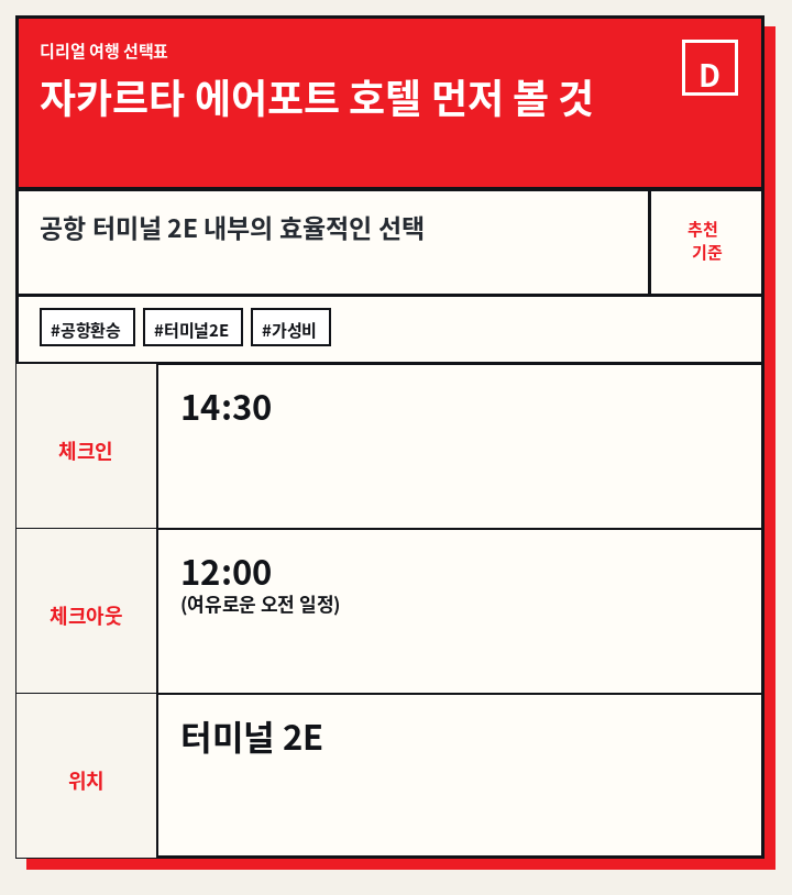 자카르타 에어포트 호텔 먼저 볼 것