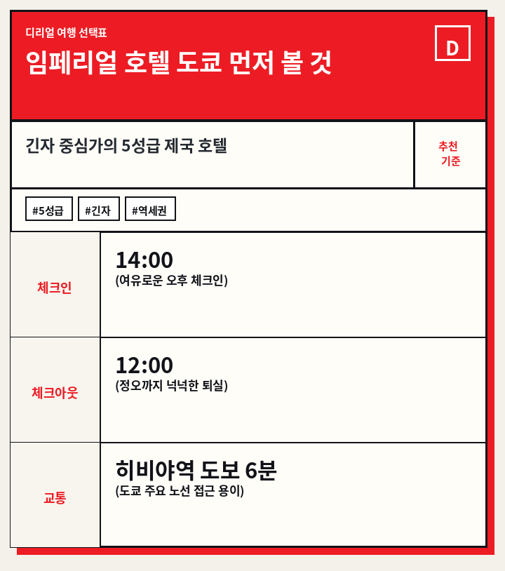 임페리얼 호텔 도쿄 먼저 볼 것