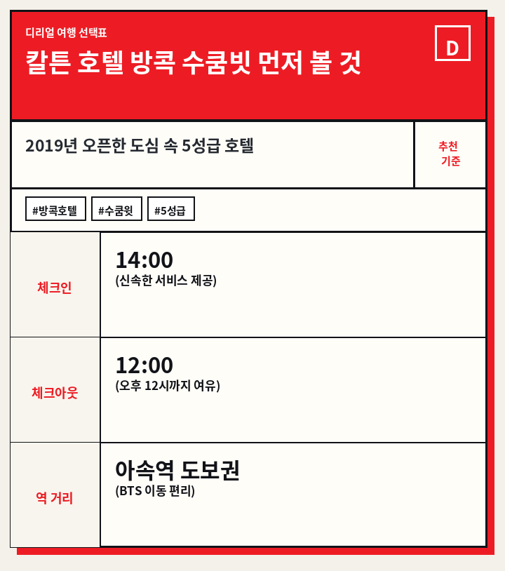 칼튼 호텔 방콕 수쿰빗 먼저 볼 것