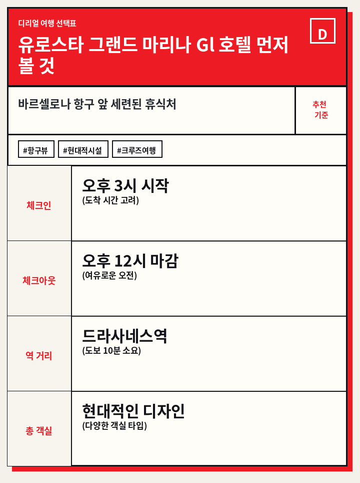 유로스타 그랜드 마리나 Gl 호텔 먼저 볼 것