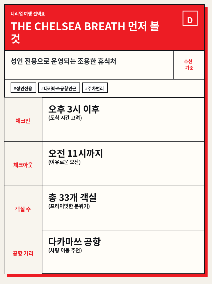 THE CHELSEA BREATH 먼저 볼 것