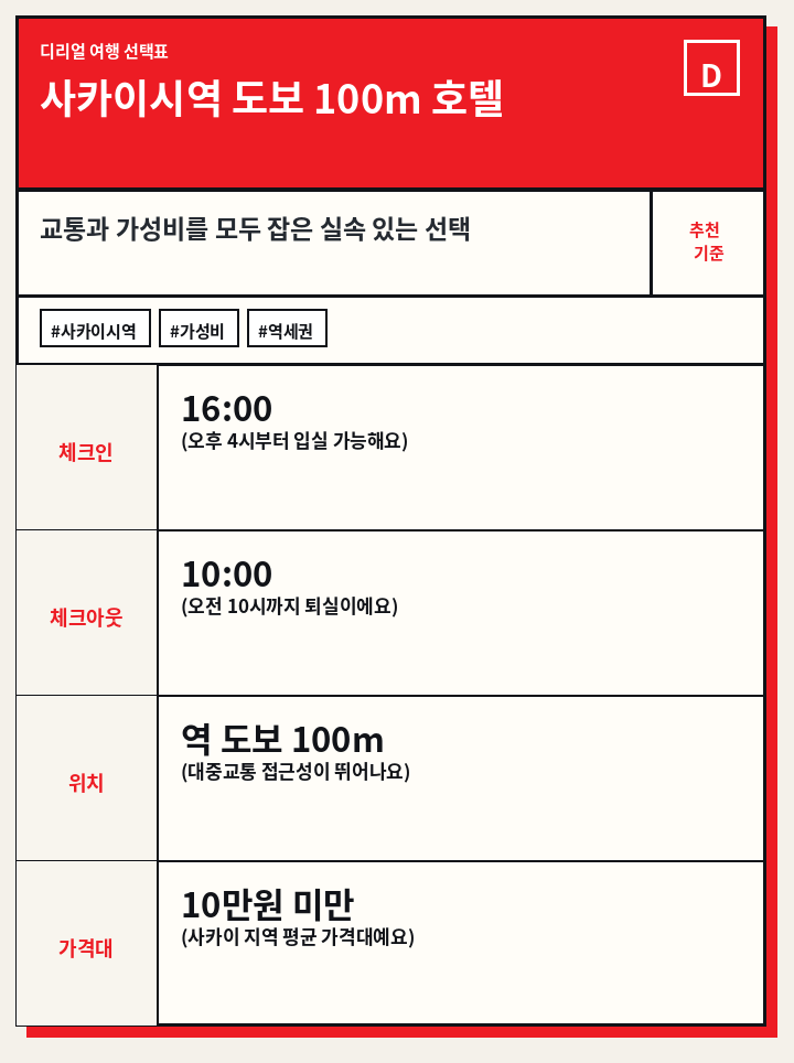 사카이시역 도보 100m 호텔