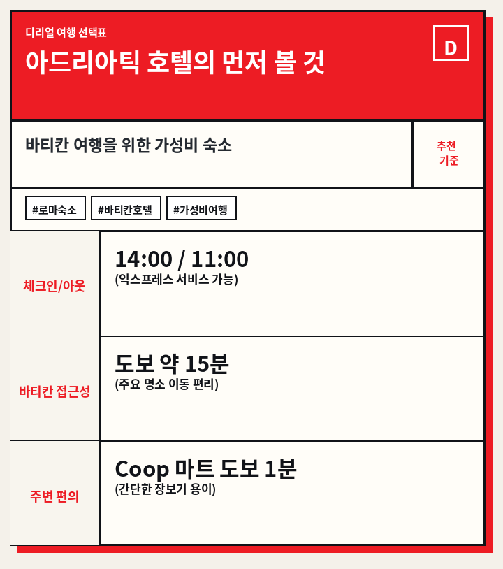 아드리아틱 호텔의 먼저 볼 것