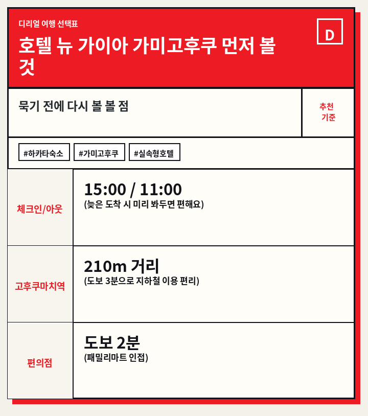호텔 뉴 가이아 가미고후쿠 먼저 볼 것