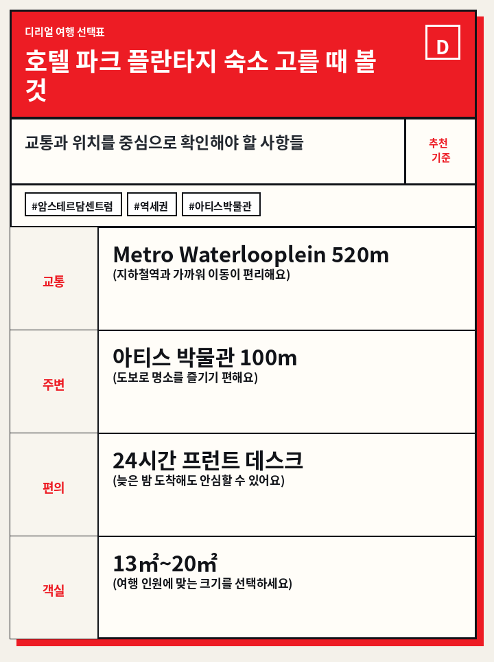 호텔 파크 플란타지 숙소 고를 때 볼 것