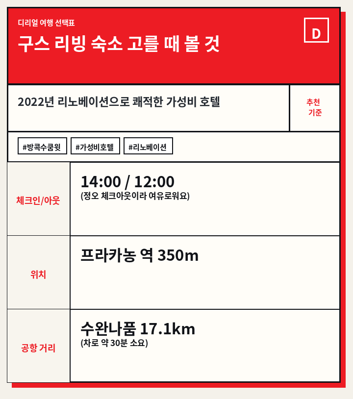구스 리빙 숙소 고를 때 볼 것